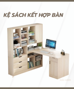 Kệ sách kết hợp bàn học