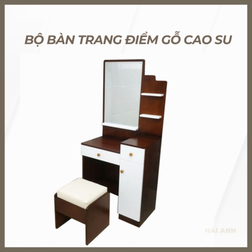 Bộ bàn trang điểm gỗ cao su
