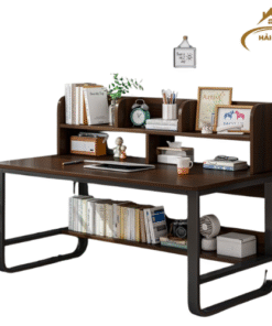 Bàn học kết hợp chân kim loại, kệ để đồ RM001